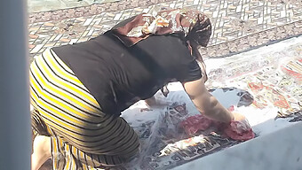 Arabic Mature Woman In Hijab Undressing For A Hot Dogstyle Session