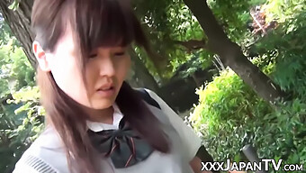 Japanese Schoolgirl Indulges In Self-Pleasure Through Her Panties (18+)